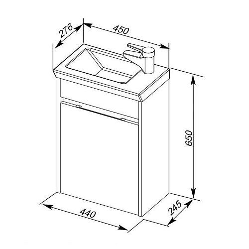 Тумба с раковиной Aquanet Дувр 45 белый 00182607+00182339 Тумба с раковиной Aquanet Дувр 45 белый 00182607+00182339