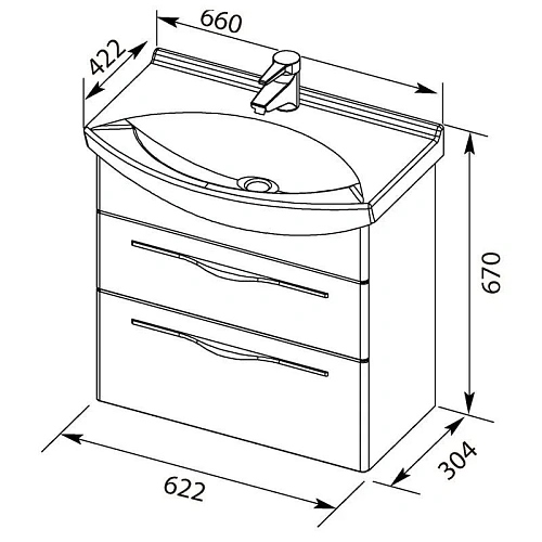 Тумба с раковиной Aquanet Ирвин 65 белый 00203969 + 00177677 Тумба с раковиной Aquanet Ирвин 65 белый 00203969 + 00177677