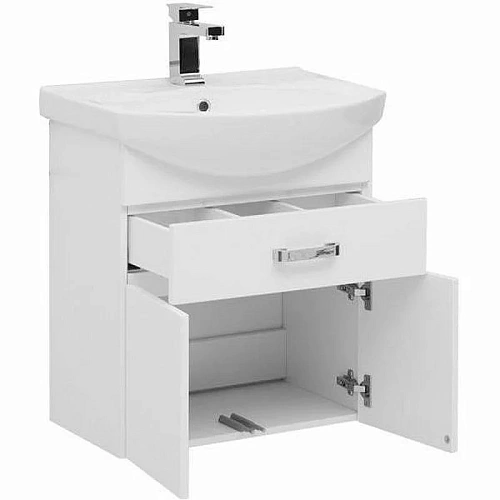 Тумба с раковиной Aquanet Ирис 60 белый (1 ящик, 2 дверцы) 00212657 Тумба с раковиной Aquanet Ирис 60 белый (1 ящик, 2 дверцы) 00212657