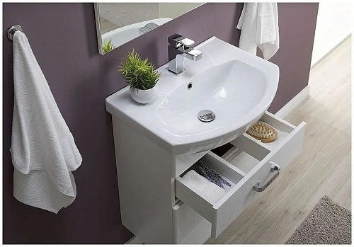 Тумба с раковиной Aquanet Ирис 60 белый (1 ящик, 2 дверцы) 00212657 Тумба с раковиной Aquanet Ирис 60 белый (1 ящик, 2 дверцы) 00212657