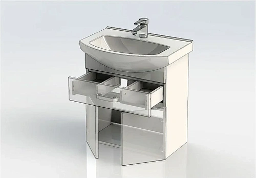 Тумба с раковиной Aquanet Ирис 60 белый (1 ящик, 2 дверцы) 00212657 Тумба с раковиной Aquanet Ирис 60 белый (1 ящик, 2 дверцы) 00212657