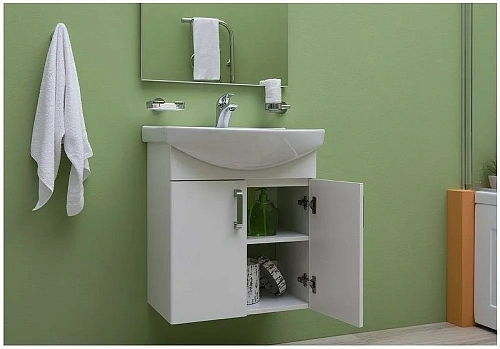 Тумба с раковиной Aquanet Ирис 60 белый (2 дверцы) 00212658 Тумба с раковиной Aquanet Ирис 60 белый (2 дверцы) 00212658