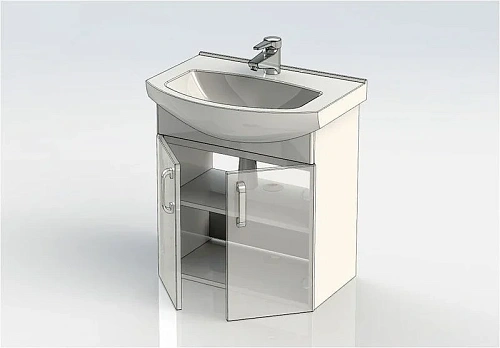 Тумба с раковиной Aquanet Ирис 60 белый (2 дверцы) 00212658 Тумба с раковиной Aquanet Ирис 60 белый (2 дверцы) 00212658