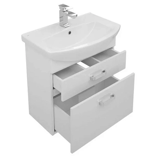 Тумба с раковиной Aquanet Ирис 65 белый (2 ящика) 00212660 Тумба с раковиной Aquanet Ирис 65 белый (2 ящика) 00212660