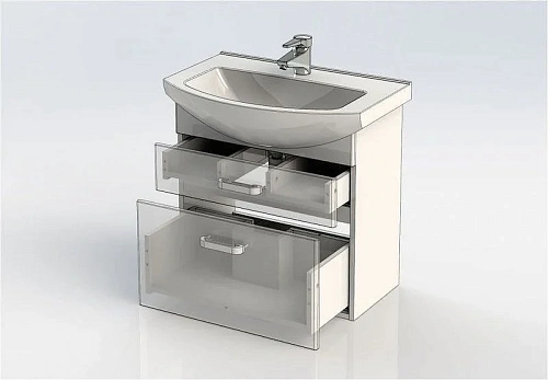 Тумба с раковиной Aquanet Ирис 65 белый (2 ящика) 00212660 Тумба с раковиной Aquanet Ирис 65 белый (2 ящика) 00212660