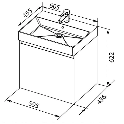 Тумба с раковиной Aquanet Йорк 60 белый 00202094 + 00198206 Тумба с раковиной Aquanet Йорк 60 белый 00202094 + 00198206