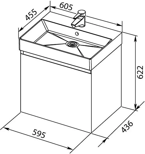 Тумба с раковиной Aquanet Йорк 60 белый 00212591 Тумба с раковиной Aquanet Йорк 60 белый 00212591