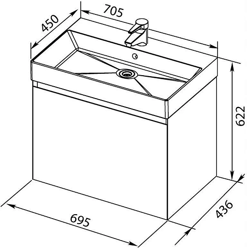 Тумба с раковиной Aquanet Йорк 70 белый 00212592 Тумба с раковиной Aquanet Йорк 70 белый 00212592