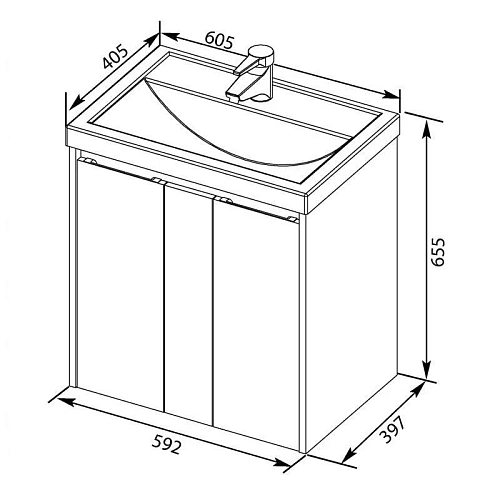 Тумба с раковиной Aquanet Клио 60 дуб кантри/белый 00195719 + 00187812 Тумба с раковиной Aquanet Клио 60 дуб кантри/белый 00195719 + 00187812