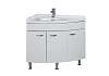 Тумба с раковиной Aquanet Корнер 89 L белый (закрытая) 00158824+00158988
