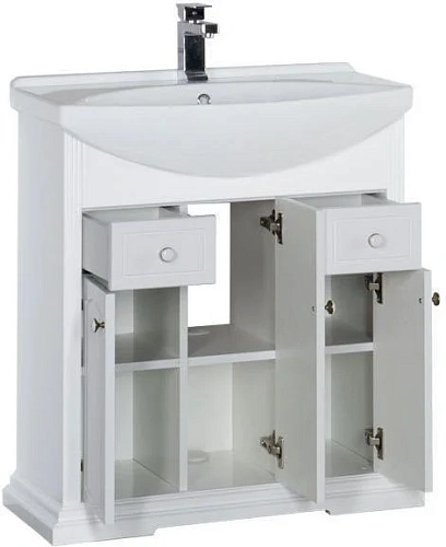Тумба с раковиной Aquanet Лагуна 75 белый 00175299+00175447 Тумба с раковиной Aquanet Лагуна 75 белый 00175299+00175447