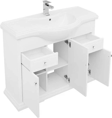 Тумба с раковиной Aquanet Лагуна Классик 105 белый 00201304 + 00188365 Тумба с раковиной Aquanet Лагуна Классик 105 белый 00201304 + 00188365