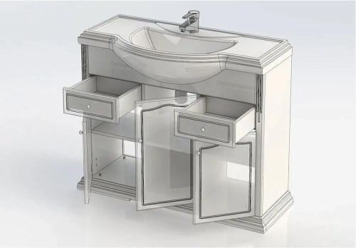 Тумба с раковиной Aquanet Лагуна Классик 105 белый 00201304 + 00188365 Тумба с раковиной Aquanet Лагуна Классик 105 белый 00201304 + 00188365