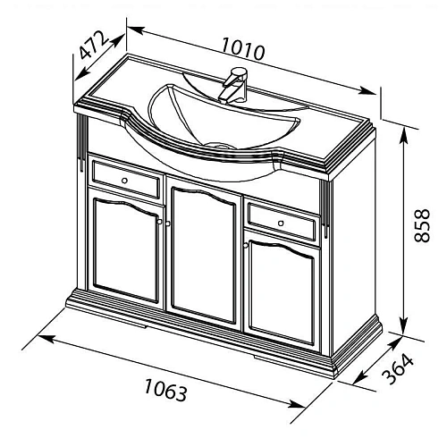 Тумба с раковиной Aquanet Лагуна Классик 105 белый 00201304 + 00188365 Тумба с раковиной Aquanet Лагуна Классик 105 белый 00201304 + 00188365