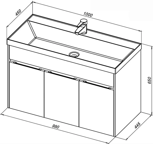 Тумба с раковиной Aquanet Латина 100 белый 00212837 Тумба с раковиной Aquanet Латина 100 белый 00212837