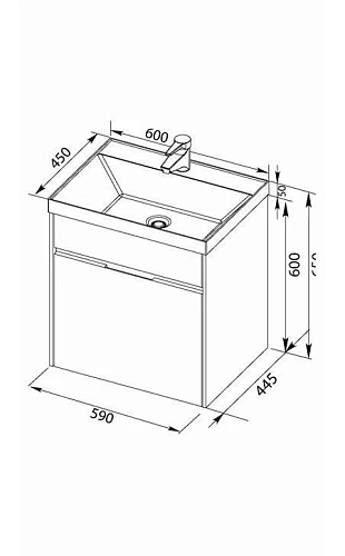 Тумба с раковиной Aquanet Латина 60 белый (1 ящик) 00179933+00179393 Тумба с раковиной Aquanet Латина 60 белый (1 ящик) 00179933+00179393