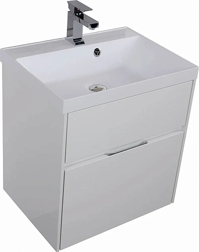 Тумба с раковиной Aquanet Латина 60 белый (1 ящик) 00212979 Тумба с раковиной Aquanet Латина 60 белый (1 ящик) 00212979