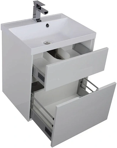 Тумба с раковиной Aquanet Латина 60 белый (1 ящик) 00212979 Тумба с раковиной Aquanet Латина 60 белый (1 ящик) 00212979