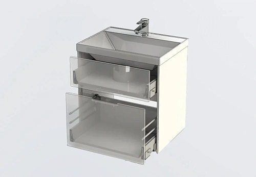 Тумба с раковиной Aquanet Латина 60 белый (2 ящика) 00212833 Тумба с раковиной Aquanet Латина 60 белый (2 ящика) 00212833