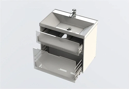 Тумба с раковиной Aquanet Латина 70 белый (2 ящика) 00212835 Тумба с раковиной Aquanet Латина 70 белый (2 ящика) 00212835