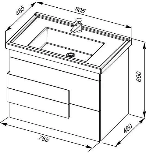 Тумба с раковиной Aquanet Мадейра 80 дуб кантри 00183071+00182324 Тумба с раковиной Aquanet Мадейра 80 дуб кантри 00183071+00182324