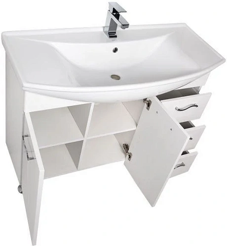 Тумба с раковиной Aquanet Моника 105 белый 00186772+00184263 Тумба с раковиной Aquanet Моника 105 белый 00186772+00184263