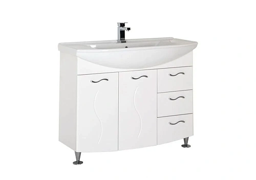 Тумба с раковиной Aquanet Моника 105 белый 00186772+00184263 Тумба с раковиной Aquanet Моника 105 белый 00186772+00184263