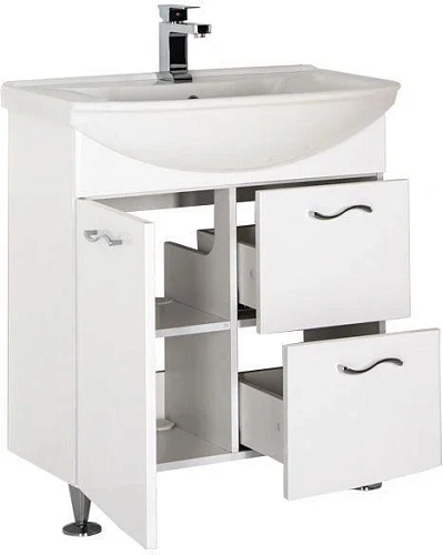 Тумба с раковиной Aquanet Моника 75 белый 00186770+00185345 Тумба с раковиной Aquanet Моника 75 белый 00186770+00185345