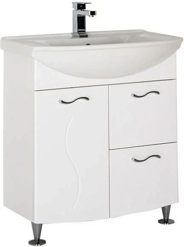 Тумба с раковиной Aquanet Моника 75 белый 00186770+00185345 Тумба с раковиной Aquanet Моника 75 белый 00186770+00185345