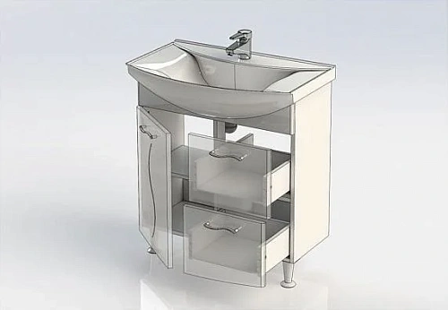 Тумба с раковиной Aquanet Моника 75 белый 00212602 Тумба с раковиной Aquanet Моника 75 белый 00212602