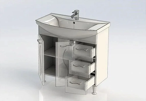 Тумба с раковиной Aquanet Моника 85 белый 00212601 Тумба с раковиной Aquanet Моника 85 белый 00212601