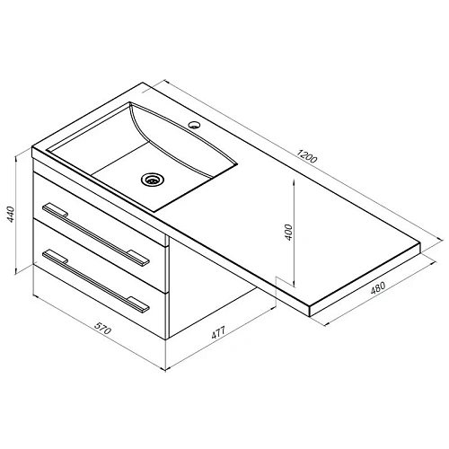 Тумба с раковиной Aquanet Нота 120 R светлый дуб 00171485 + 00239568 Тумба с раковиной Aquanet Нота 120 R светлый дуб 00171485 + 00239568