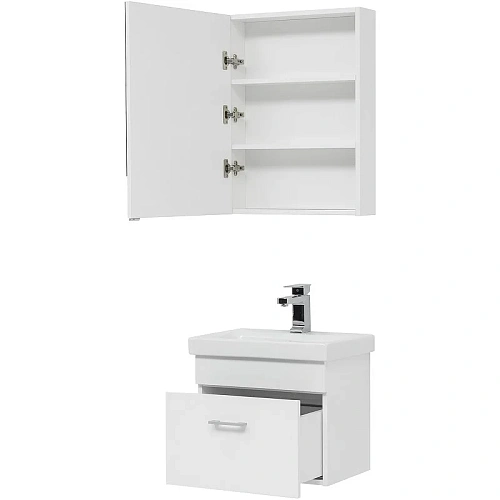 Тумба с раковиной Aquanet Нота 50 (Moduo Slim) белый 00254064 Тумба с раковиной Aquanet Нота 50 (Moduo Slim) белый 00254064