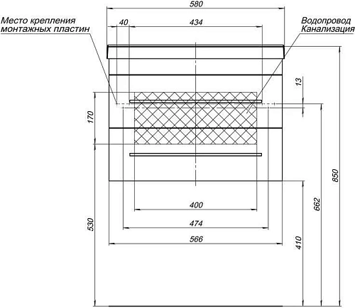Тумба с раковиной Aquanet Нота 58 белый 00287706 Тумба с раковиной Aquanet Нота 58 белый 00287706