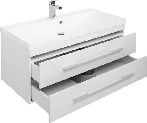 Тумба с раковиной Aquanet Нота NEW 100 белый 00171496 + 00204096 Тумба с раковиной Aquanet Нота NEW 100 белый 00171496 + 00204096