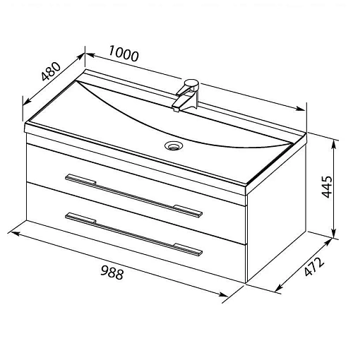 Тумба с раковиной Aquanet Нота NEW 100 белый 00171496 + 00204096 Тумба с раковиной Aquanet Нота NEW 100 белый 00171496 + 00204096