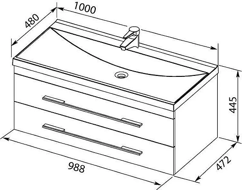 Тумба с раковиной Aquanet Нота NEW 100 белый 00212860 Тумба с раковиной Aquanet Нота NEW 100 белый 00212860