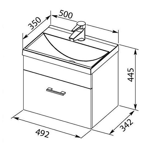 Тумба с раковиной Aquanet Нота NEW 50 венге 00159093 + 00204095 Тумба с раковиной Aquanet Нота NEW 50 венге 00159093 + 00204095