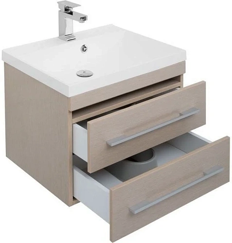 Тумба с раковиной Aquanet Нота NEW 58 светлый дуб 00171485 + 00204117 Тумба с раковиной Aquanet Нота NEW 58 светлый дуб 00171485 + 00204117
