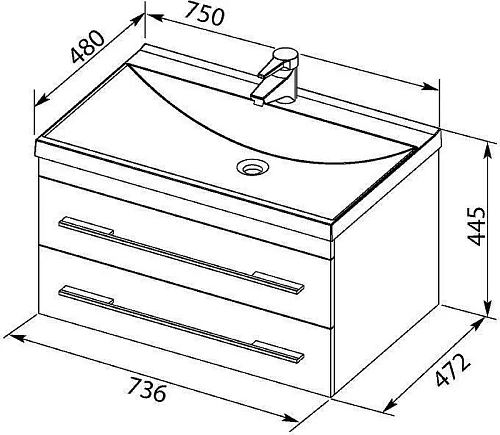 Тумба с раковиной Aquanet Нота NEW 75 белый 00212796 Тумба с раковиной Aquanet Нота NEW 75 белый 00212796