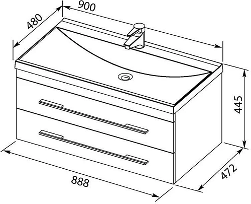 Тумба с раковиной Aquanet Нота NEW 90 венге 00171493 + 00204119 Тумба с раковиной Aquanet Нота NEW 90 венге 00171493 + 00204119