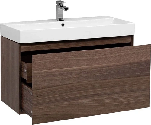 Тумба с раковиной Aquanet Нью-Йорк 100 орех 00203949 + 00199206 Тумба с раковиной Aquanet Нью-Йорк 100 орех 00203949 + 00199206