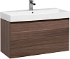 Тумба с раковиной Aquanet Нью-Йорк 100 орех 00203949 + 00199206