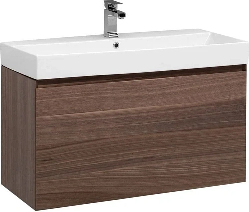 Тумба с раковиной Aquanet Нью-Йорк 100 орех 00203949 + 00199206 Тумба с раковиной Aquanet Нью-Йорк 100 орех 00203949 + 00199206