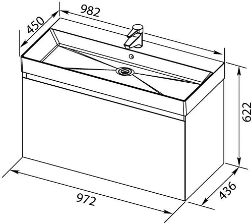 Тумба с раковиной Aquanet Нью-Йорк 100 орех 00213937 Тумба с раковиной Aquanet Нью-Йорк 100 орех 00213937