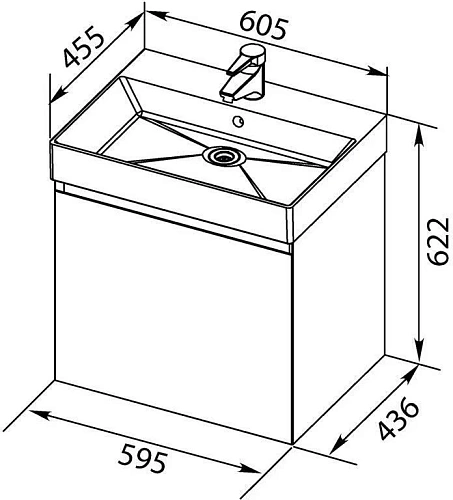 Тумба с раковиной Aquanet Нью-Йорк 60 орех 00213934 Тумба с раковиной Aquanet Нью-Йорк 60 орех 00213934