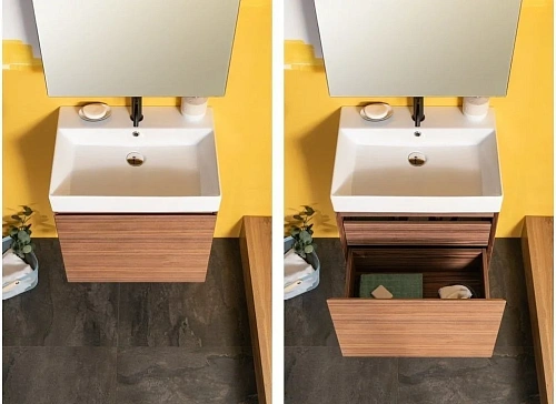 Тумба с раковиной Aquanet Нью-Йорк 60 орех 00213934 Тумба с раковиной Aquanet Нью-Йорк 60 орех 00213934