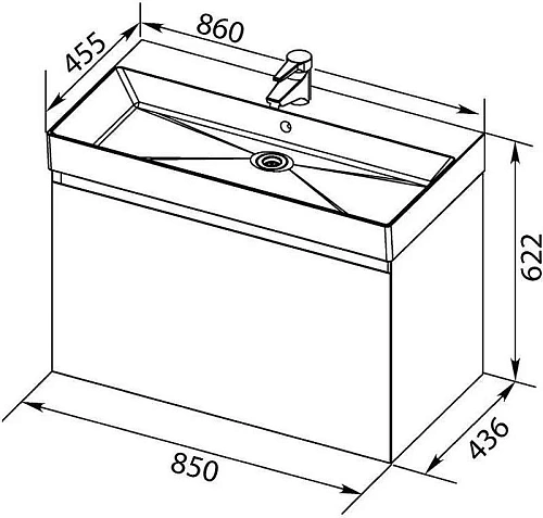 Тумба с раковиной Aquanet Нью-Йорк 85 орех 00213936 Тумба с раковиной Aquanet Нью-Йорк 85 орех 00213936