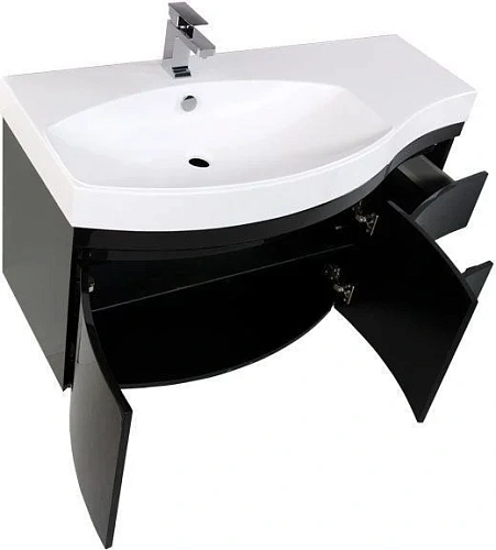 Тумба с раковиной Aquanet Опера 115 L черный (2 дверцы 2 ящика) 00169612+00169398 Тумба с раковиной Aquanet Опера 115 L черный (2 дверцы 2 ящика) 00169612+00169398