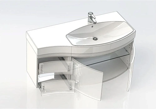 Тумба с раковиной Aquanet Опера 115 R белый (2 дверцы 2 ящика) 00212992 Тумба с раковиной Aquanet Опера 115 R белый (2 дверцы 2 ящика) 00212992